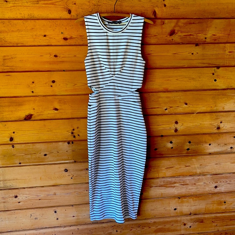 Striped Bodycon Midi Dress